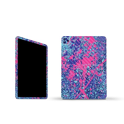 Image of MightySkins Carbon Fiber Skin Compatible With Apple iPad Pro 11 inch M2 4th Gen (2022) Full Wrap Kit - Vibrant Splatter | Protective, Durable Textured Carbon Fiber Finish | Easy To Apply | Made in the USA
