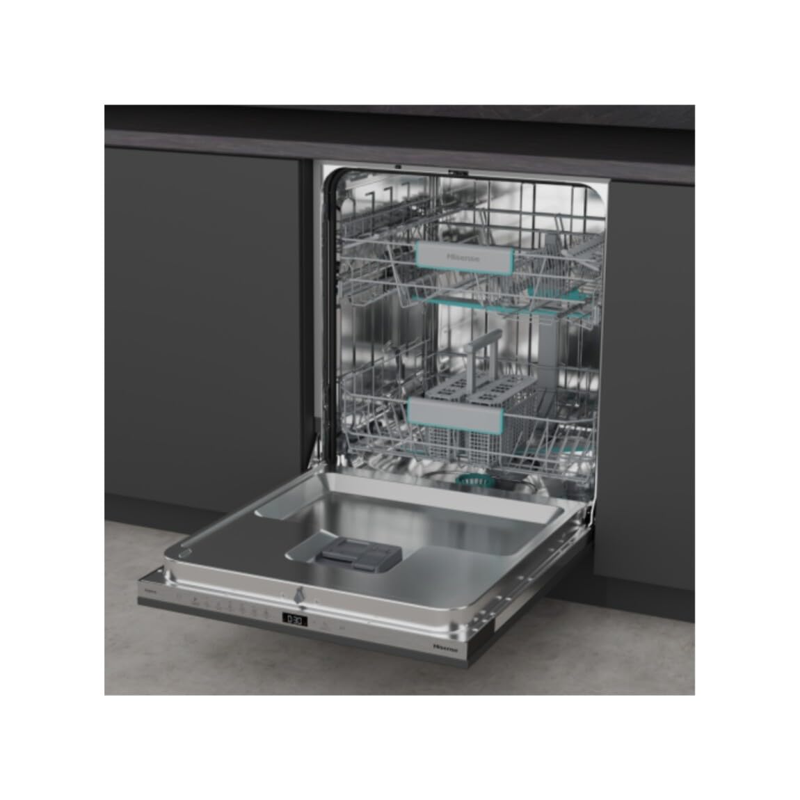 Hisense HV642C65 Lavastoviglie Integrata, 60 Cm, 14 Coperti, Programma Veloce, Ecolavaggio, Classe Energetica C