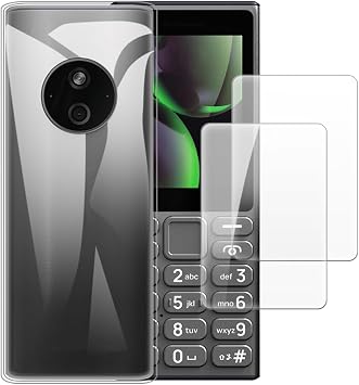 Shantime Case + 2 Piece Tempered Glass Set Compatible with Nokia 110 4G 2024 Shockproof Cover & Full Protective Screen Protector Clear