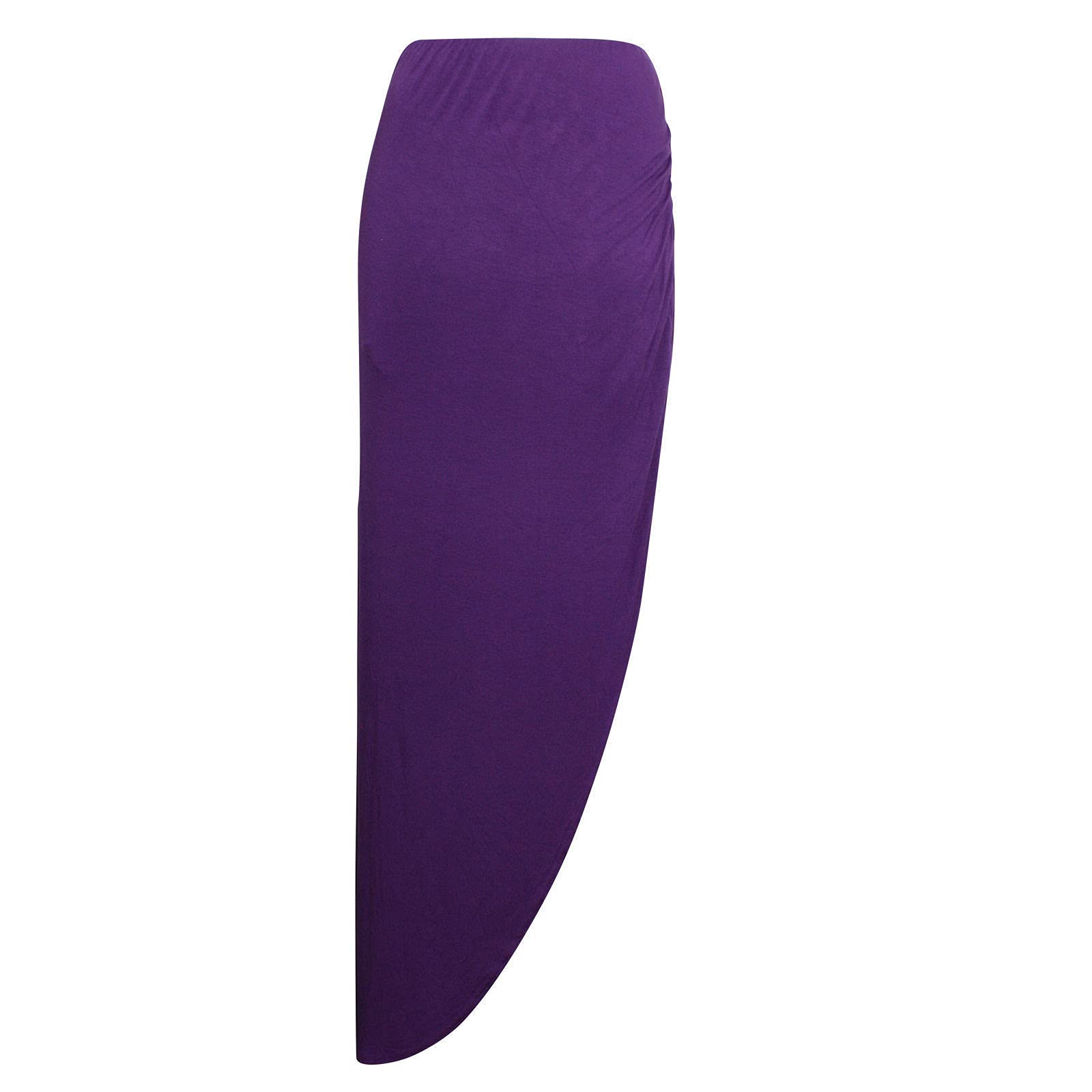 StyleWear Ladies Slim Fit Ruched Side Split Party Wear Maxi Skirt Womens Gypsy Side Slit Long Maxi Skirt Purple