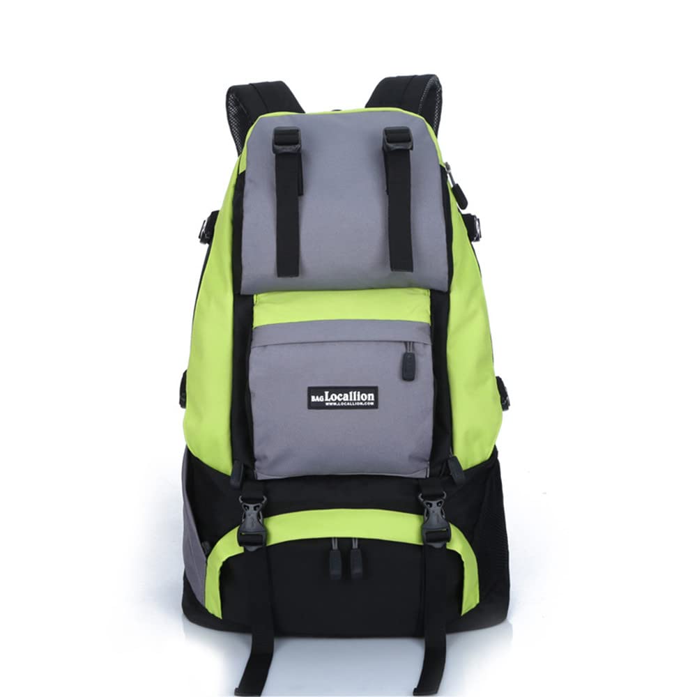 Eysee 40L Backpack, Canvas Camping Hiking Backpack, Trekking Backpack, Men Travel Bag, Khaki, 32 cm (L)*53 cm (H)*22 cm (W)