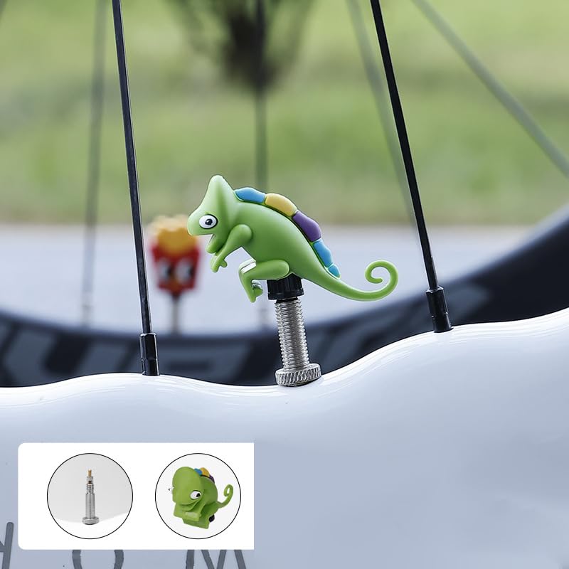 Tapa de válvula de aire para bicicleta, silicona, impermeable, diseño creativo de caricatura para bicicleta de carretera y montaña miniatura 2