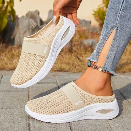 orthopädische hausschuhe damen, Orthopädische Hausschuhe Damen Sommer Mesh Atmungsaktive Sandalen Air Cushion Slip On Diabetiker Schuhe Gesundheitsschuhe Leichte Slippers Rutschfest Pantoffeln