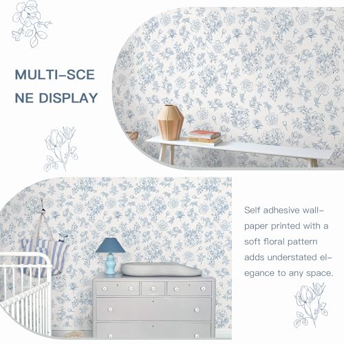 Rollo de vinilo floral vintage autoadhesivo 44x300 cm para pared 8