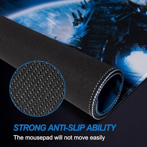 Image of Large Extended Long 700 x 300 mm Mouse Pad for Keyboard & Mouse | Water Resistant Anti Slip Surface Ideal for Office Home and Gaming Setup (Flame Pattern -19)