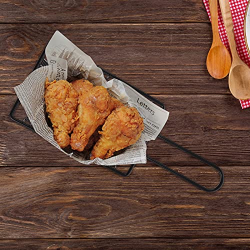 Cabilock Cesta para Freidora de Malla de Alambre con Mango para Papas Fritas, Snacks y Comida Frita, Cesta de Alimentación de Grado Alimenticio, Drenaje de Aceite, para Hogar y Restaurantes miniatura 6