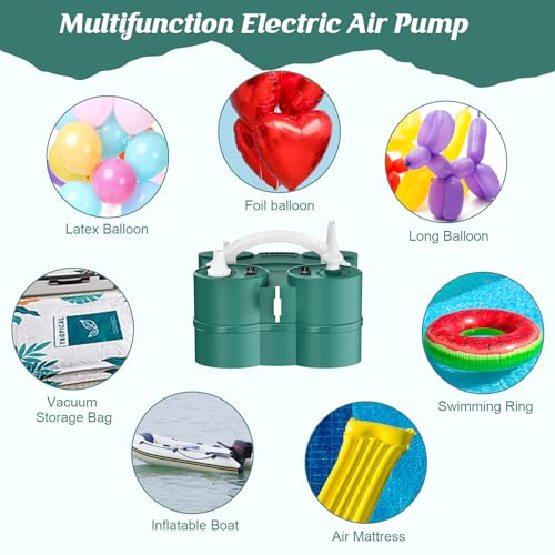 Image of IDAODAN Electric Balloon Pump, Portable Electric Balloon Blower Machine Inflator Air Pump for Party Decorations