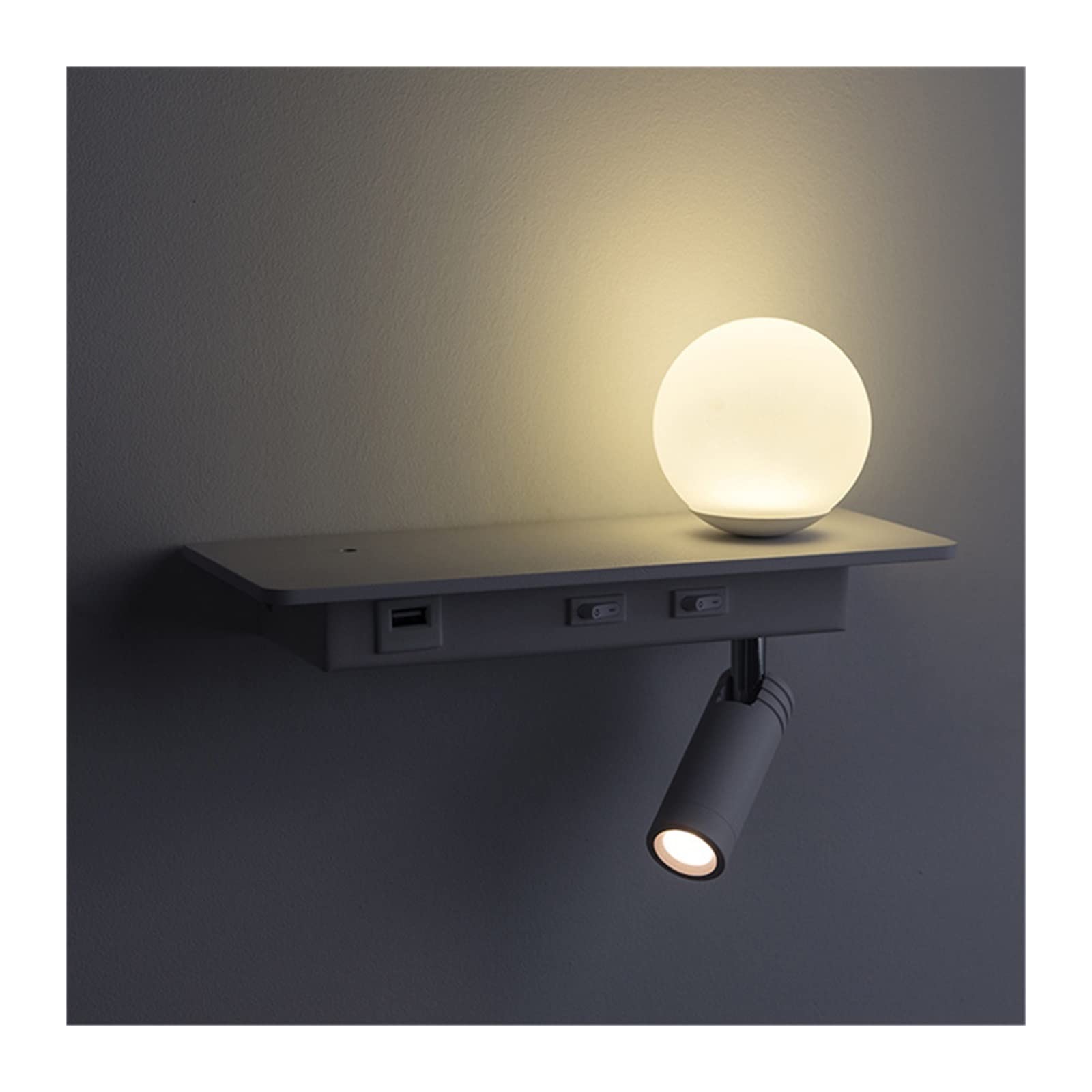 Nowoczesna minimalistyczna oprawa oświetleniowa ścienna oświetlenie wewnętrzne Led lampka nocna korytarz sypialnia kinkiet przełącznik Spotlight obróć prosty pasek(Wit)