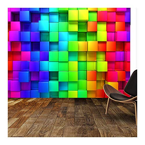 Papier peint 3D Cubes de couleurs pour décoration de salon Cover