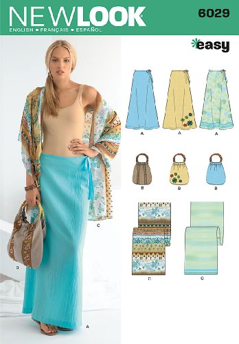 Simplicity Creative Group, Inc New Look Sewing Pattern 6029: Misses' Skirts. Bags & Scarf Size A (8-10-12-14-16-18)