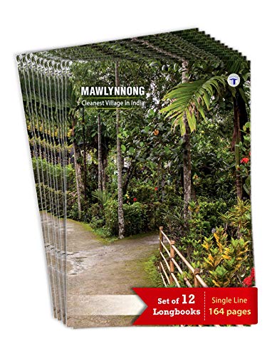 Mawlynnong - Quaderni lunghi formato A4 per studenti, a righe singole, 140 pagine in ciascuno, copertina morbida, 21 cm x 29,7 cm circa, GSM 57, utili per scuola, università e ufficio, set da 12