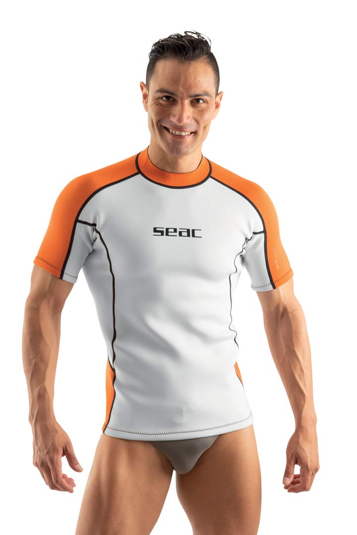 SEAC Fit Short Maglia Neoprene 2mm Uomo - Sottomuta Sub O Rash Guard Surf E Nuoto