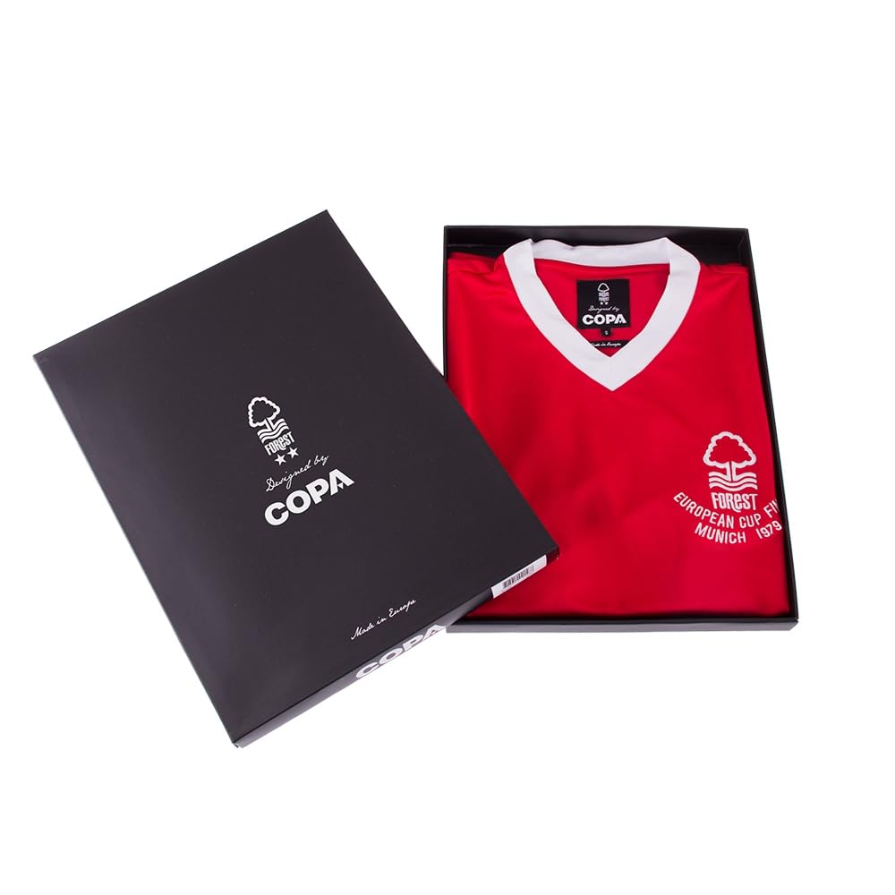 COPA - Maglia retrò - Calcio - Uomo - Nottingham Forest Finale Coppa dei Campioni 1979 - Rosso - 100% Poliestere