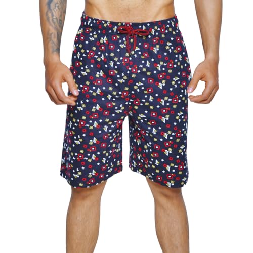 Image of Binaca Trendzz Printed Men's Bermuda Shorts with Zipper Pocket: Pack of 1, Perfect for Gym, Running, Cycling, Beach | Random Prints & Colours
