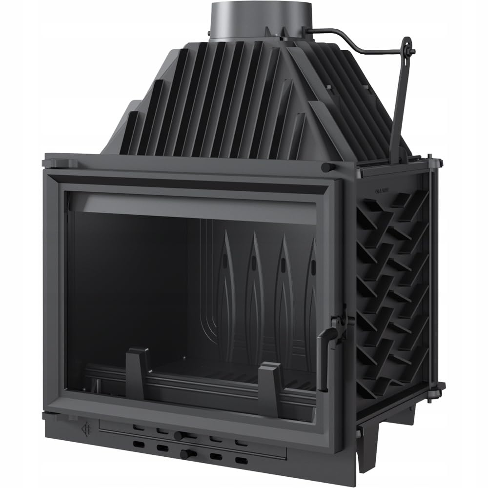 KRATKI ZUZIA Inserto per camino 12 kW Ø150 mm tubo di fumo – in ghisa, vetro pulito & Ecodesign – BImSchV 2 – vetro resistente al calore