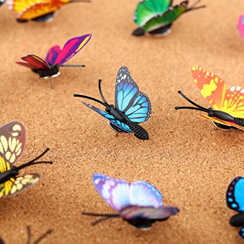 Image of 20pcs Decorative Thumb Tacks Butterfly Push Pins for Photo Wall, Cork Board, Bulletin Board, Home Wall Decorations, Random Pattern Cute Photo Map Pins