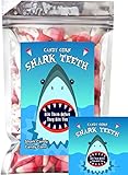 Shark Teeth Strawberry Flavored Candy Corn Fun Unique Halloween Candy Gag Gift for Birthday Girls, Boys, Kids & Teens (7 Ounces)