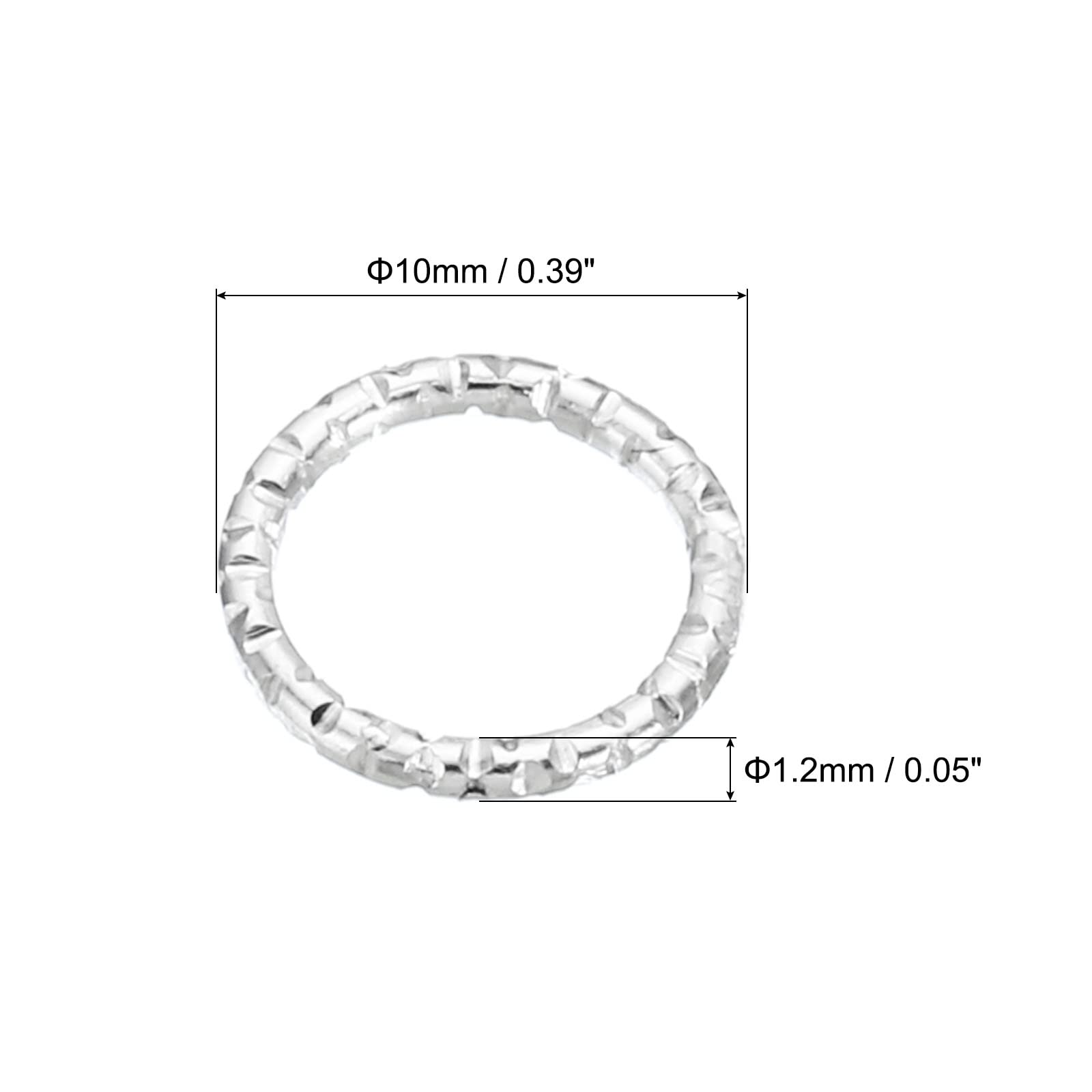 PATIKIL 1.2 x 10mm Wine Glass Charm Ring, 200 Pack Metal Earring Beading Hoop Twisted Open Jump Rings, Silver - Image 2