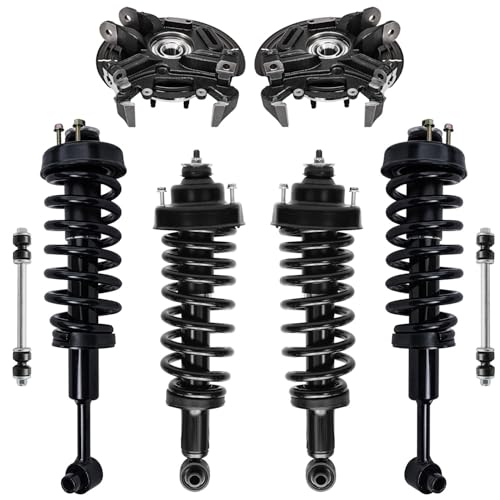 Image of Detroit Axle - Rear Steering Knuckles w /Hubs + Coil Spring Struts Front Sway Bars Replacement for 2004-2005 Ford Explorer Mercury Mountaineer