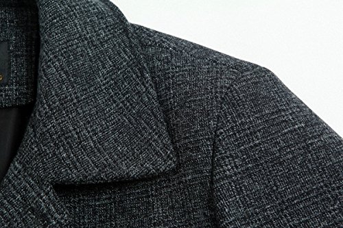 Image of Men's Classical Bussiness Style Single Breasted Plaid Wool Coat #00220237