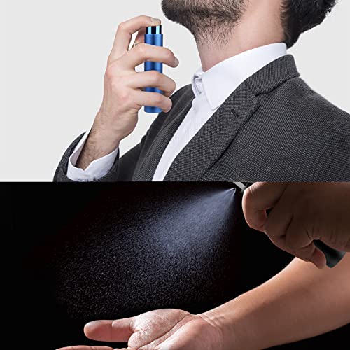 Image of Portable Mini Refillable Perfume Bottles, 3 Pcs Travel Size Atomizer, 10ml (Black, Dark Blue), Plastic, Durable, Portable, Reusable