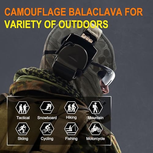 Image of Camo Balaclava Face Mask for Man and Women-Hunting,Skiing,Motorcycle Windproof,UV Protection&Military Training