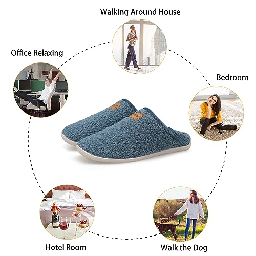 Image of Spesoul Fuzzy House Slippers for Women Men Indoor Closed Back Lightweight Cozy Faux Furry Lining Barefoot House Shoes Slipper Socks for Bedroom Home Office Yoga Outdoor Walking Shoes