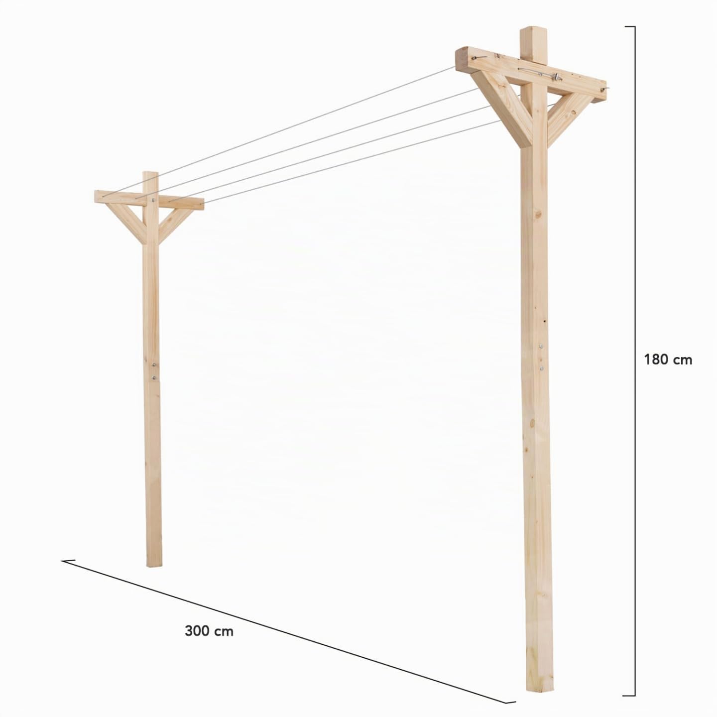 IDMarket - Stendibiancheria per esterno in legno 12 m MADERA