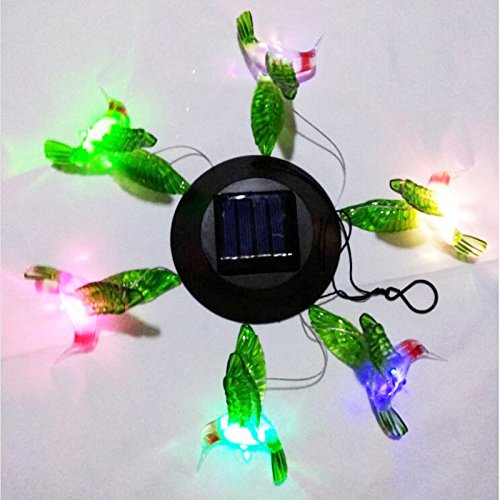 Miniatura 2 de Lámpara solar que cambia de color LED Colibrí Campanillas de viento al aire libre decoración del jardín del hogar