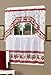 Achim Home Furnishings Strawberry Tier and Swag Set, 57-Inch by 36-Inch, Red