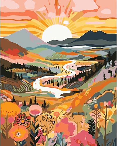 Komicea Pintar por Numeros Adultos, DIY Pintura por Números, Kit de Pintura al óleo Digital Niños Principiantes para Decoración del Hogar, Viene con Pinturas y Pincel (40 x 50 cm)