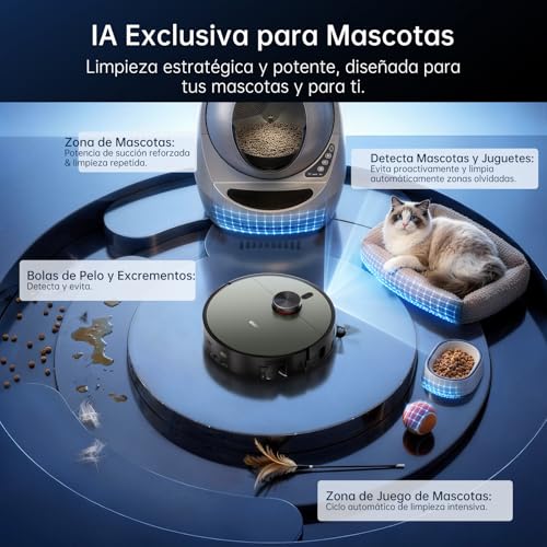 JONR 20000 Pa X9 Pro Robot Aspirador con Rodillo, Equipado con Rodillo Limpiador Roller, autolavado Continuo Agua Fresca, Limpieza Agua 40-75℃, detección obstáculos IA. (M)