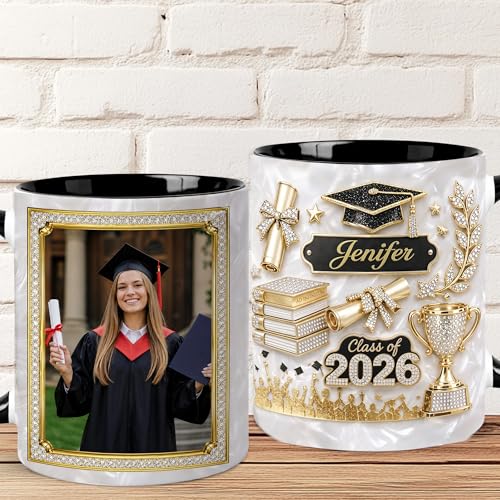 Taza personalizada de graduación con foto para nuevos graduados miniatura 5