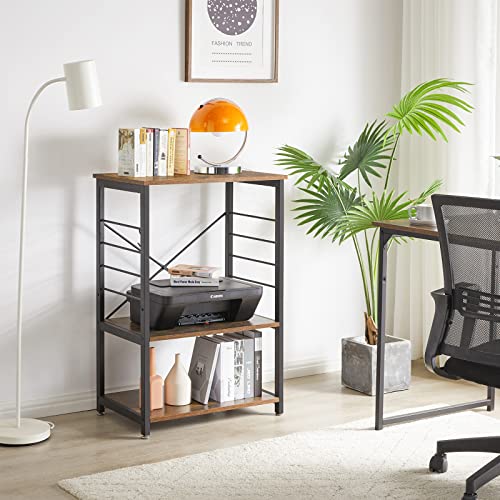 Ymyny Standing Baker's Racks, 3-Tier Kitchen Microwave Oven Stand With Metal Frame And 6 Hooks, Multifunctional Coffee Bar Table For Living Room, Panel Height Adjustable, Rustic Brown, Hd-Uhtmj022H #TOP5