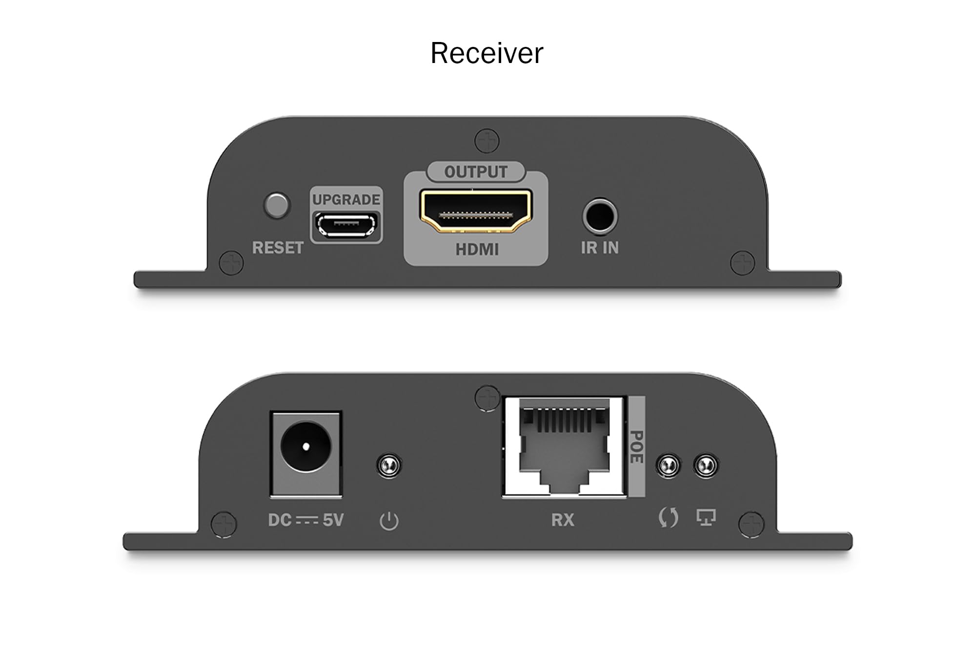 DIGITUS Set estensore HDMI IP PoE – UHD 4k 60Hz – HDMI 2.0 – portata fino a 200 m – trasmettitore e ricevitore – fino a 253 ricevitori – CAT 6 – nero