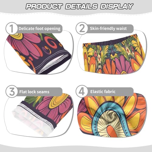 Toddler Girls Leggings Printed Yoga Pants Leggings Four Color Flower for Kids3