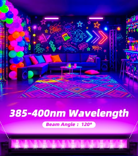 Image of TigQiang 42W 2 Pack Black Light, Glow Party Supplies, Halloween Blacklight