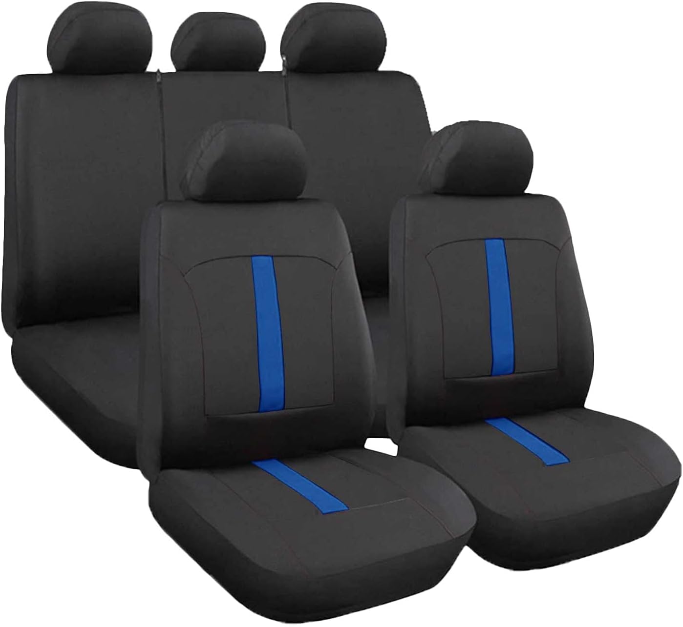 Coprisedili Auto Compatibili Con Panda Easy 2ª E 3ª Serie – Set Completo 12 Pezzi In Tessuto Misto, Schienale Posteriore 50/50, Made In Italy (Nero/Grigio Chiaro)