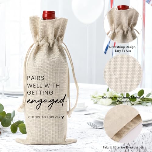 Image of Married Wine Bag Married Gifts for Couples Mr Mrs Marriage Honeymoon Gift | Wedding Party Decorations Getting Engaged Wine Bottle Bag Scented Candles Set Champagne Bottle Wraps Bags