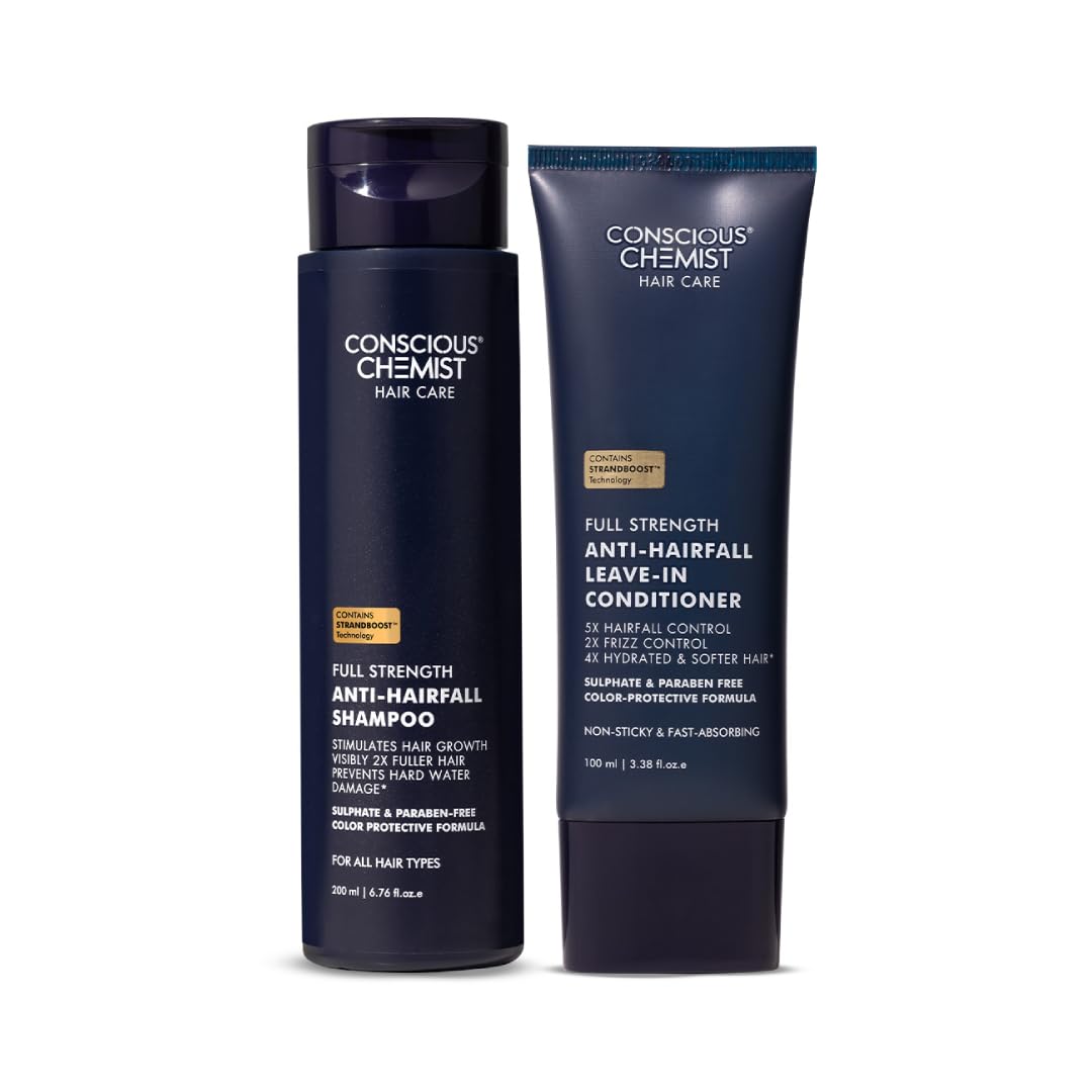 Conscious Chemist® Anti Hairfall Shampoo & Conditioner Combo | Saw Palmetto, Yeast Extract, Rosemary Oil, Keratin & Ceramides | Hair Fall Control, Hair Growth & Frizz Reduction | Sulfate & Paraben Free | For All Hair Types | Women & Men-picture-37