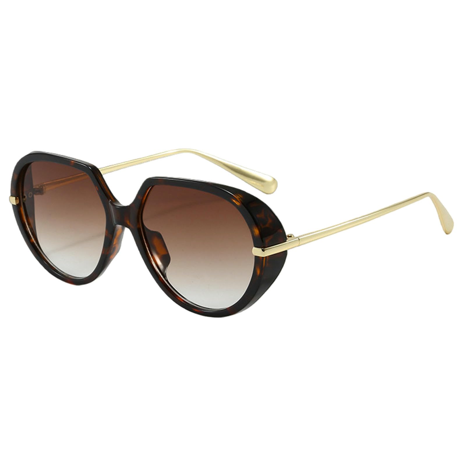 Gyios sunglasses Oversized For Women Men Retro Round Vintage Trendy Shades -tortoiseshell Frame Gradient Brown Lens