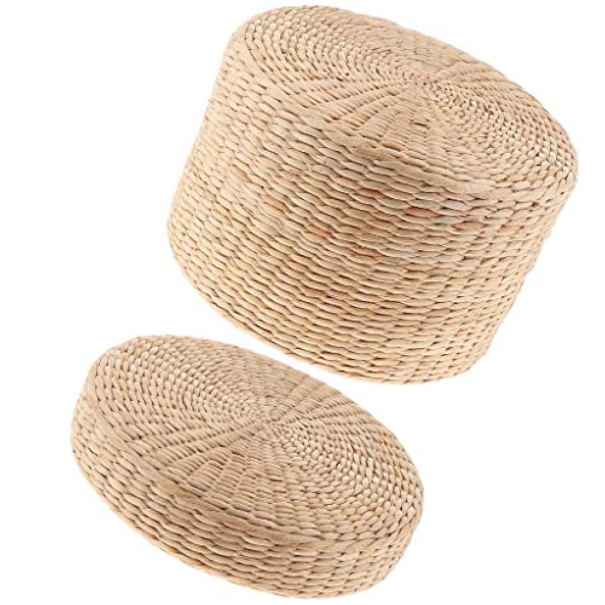 2 Pieces Japanese Straw Cushion Tatami Floor Cushion