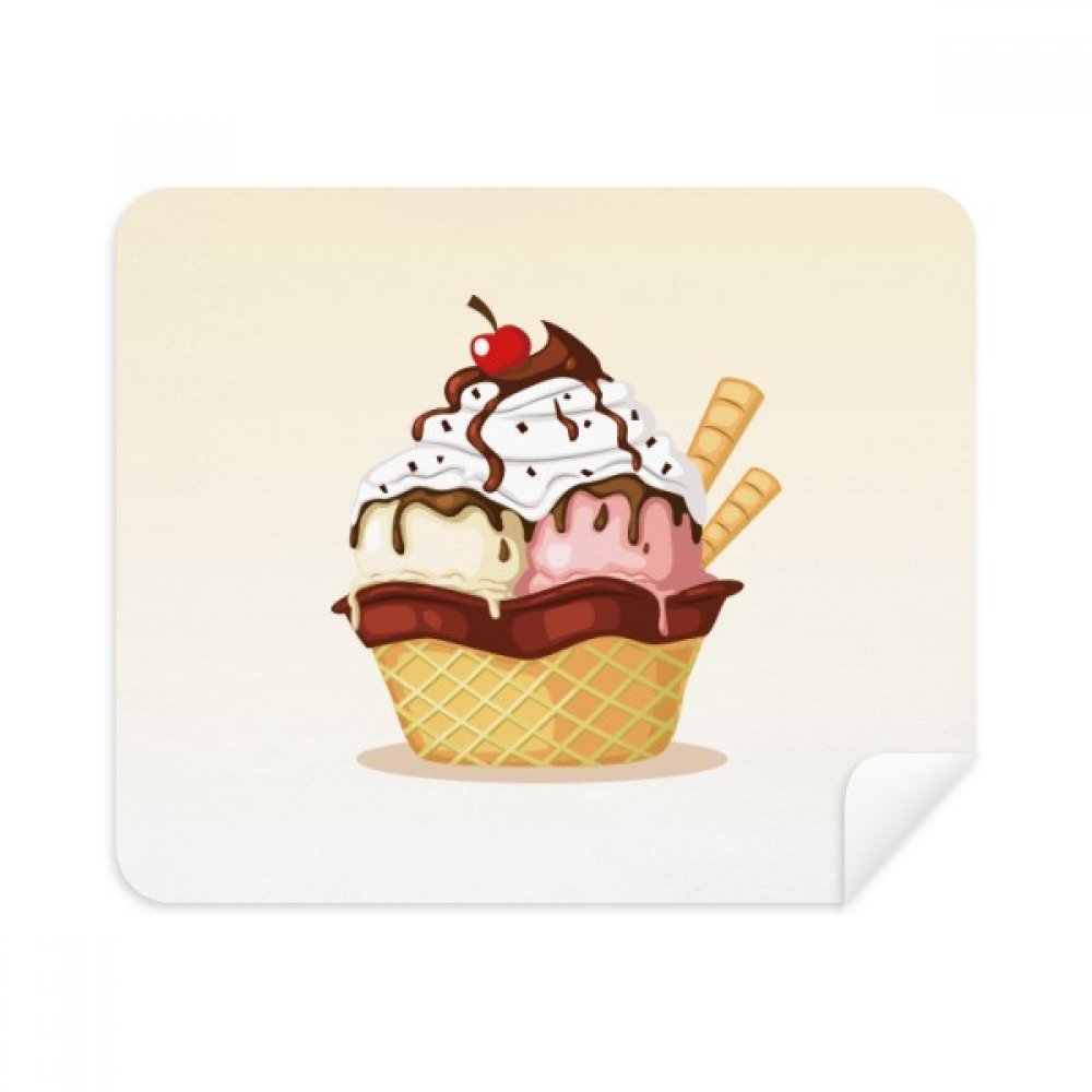 Biscuits Cherry Chocolate Ice Cleaning Cloth Screen Cleaner 2pcs Suede Fabric