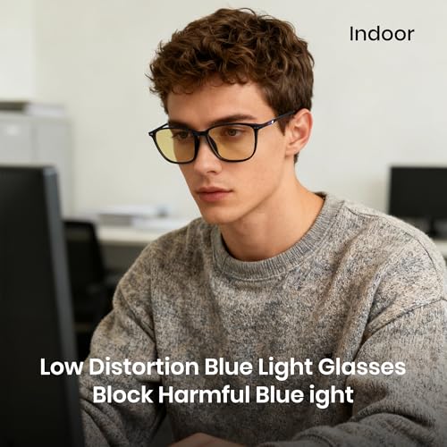 Image of Cyxus Yellow Tinted Gaming Glasses, Headset Friendly TR90 Computer Eyewear, Anti Eye Strain Screen Glare Filter Spectacles for PC Gaming, Streaming, Console Players 8208Y02