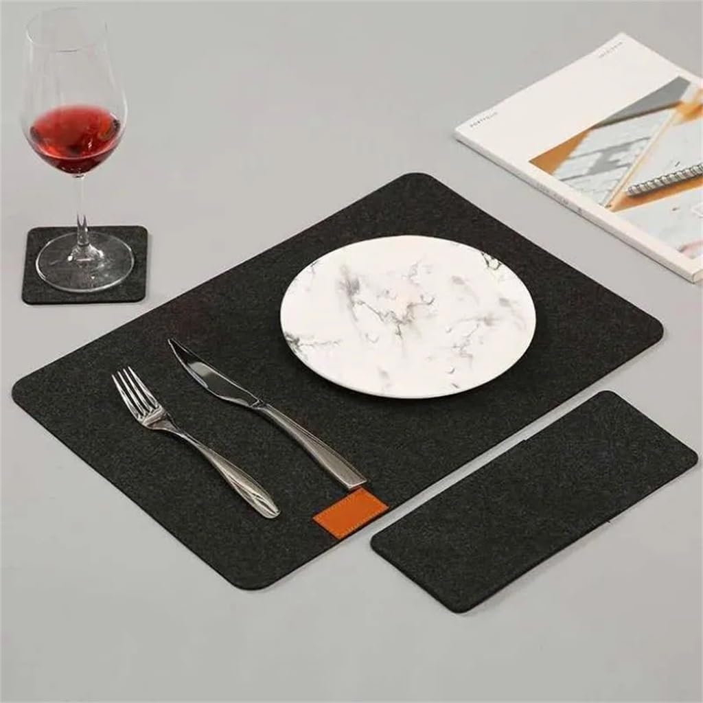 Table Mat Washable Felt Tableware Non-Slip Meal Set Cup Wine
