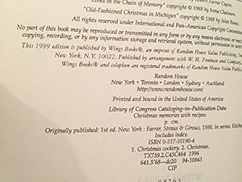 Hardcover Christmas Memories With Recipes (Kitchen Arts & Letters) Book