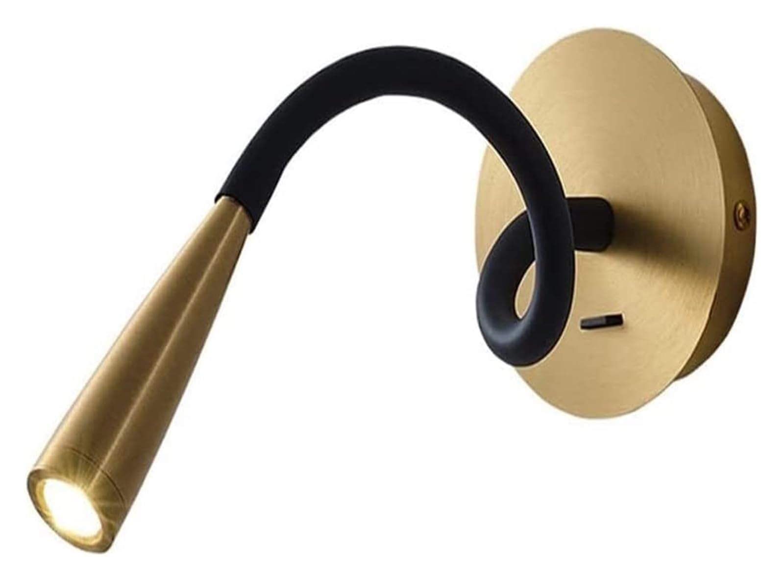 HYJAUSXB Adjustable LED Wall Lamp Flexible Gooseneck Reading Light Copper Headboard Fixture 5W Sconce for Nightstands Modern Bedroom Lighting Stylish Wall-mounted Illumination