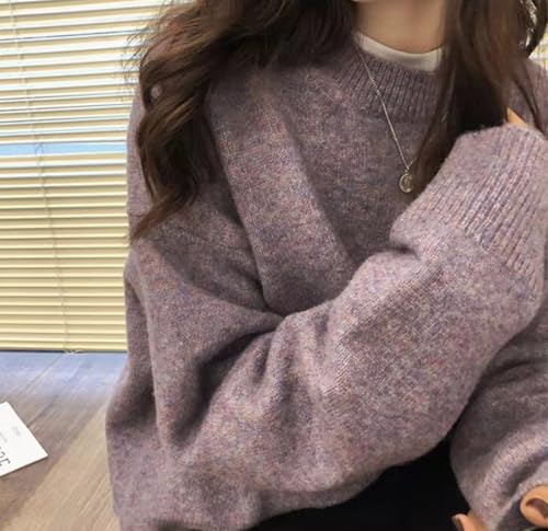 Cashmere Sweaters for Women 2024 Fall Winter Long Sleeve Crewneck Knit Jumpers Soft Warm Trendy Pullover Basic Top4