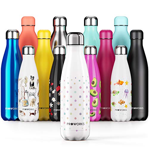 Edelstahl Trinkflasche | 24 Std. Kalt und 12 Std. Heiß - Premium Vakuum Wasserflasche - Perfekte Isolierflasche für Sport, Laufen, Fahrrad,