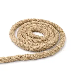 KINGLAKE Strong String Craft 32 Feet Natural Thick Jute Hemp Rope (12 mm )